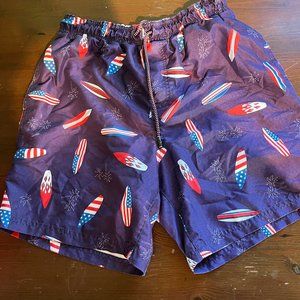 Broken Threads Mens Small Swim Trunks with Surfboards